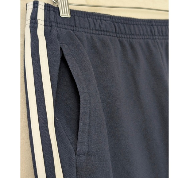 Adidas Jogger Sweatpants Mens L Blue White‎ Stripe Logo Athleisure Workout Gym - Picture 3 of 13